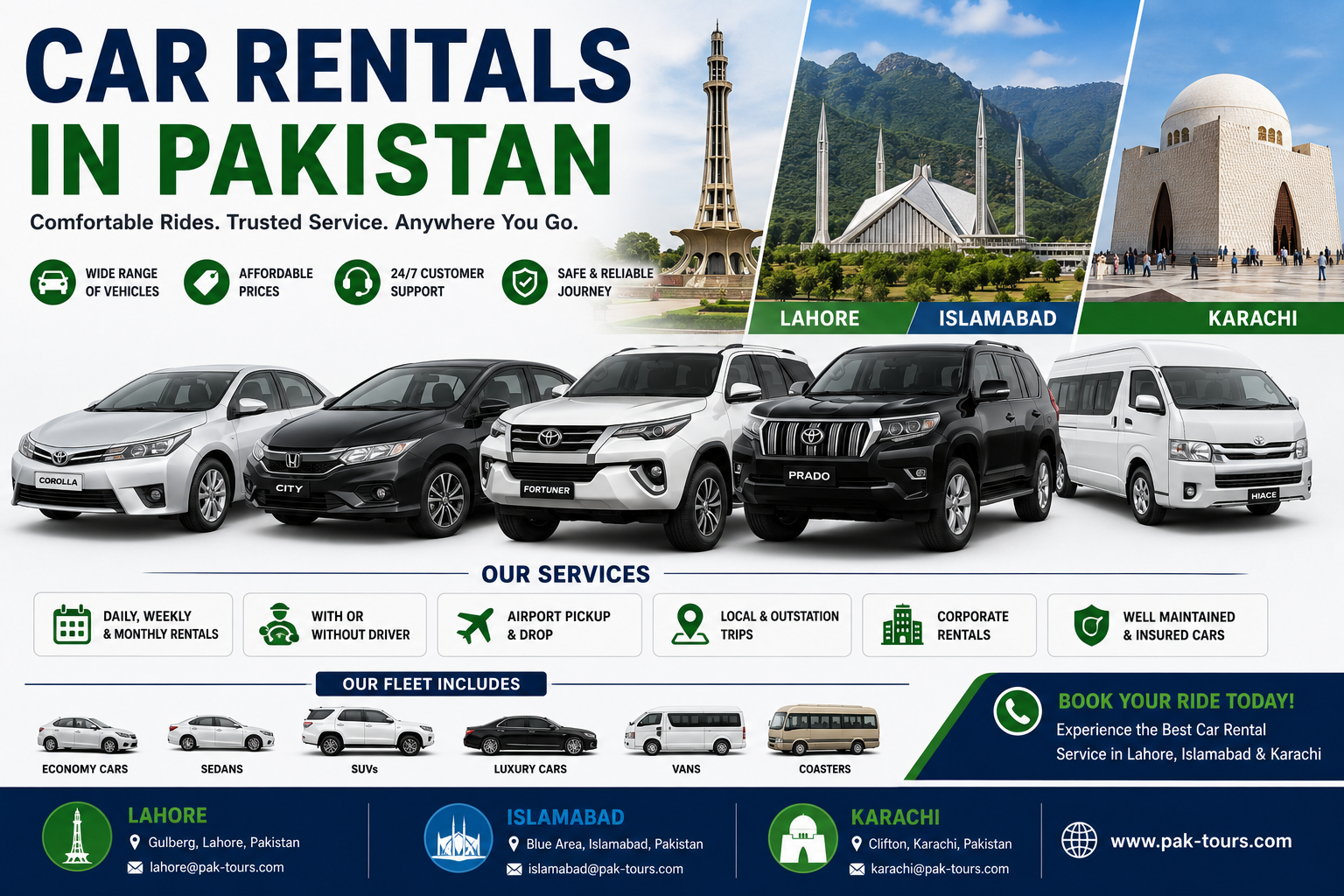 Pak Tours Rent a Car Services